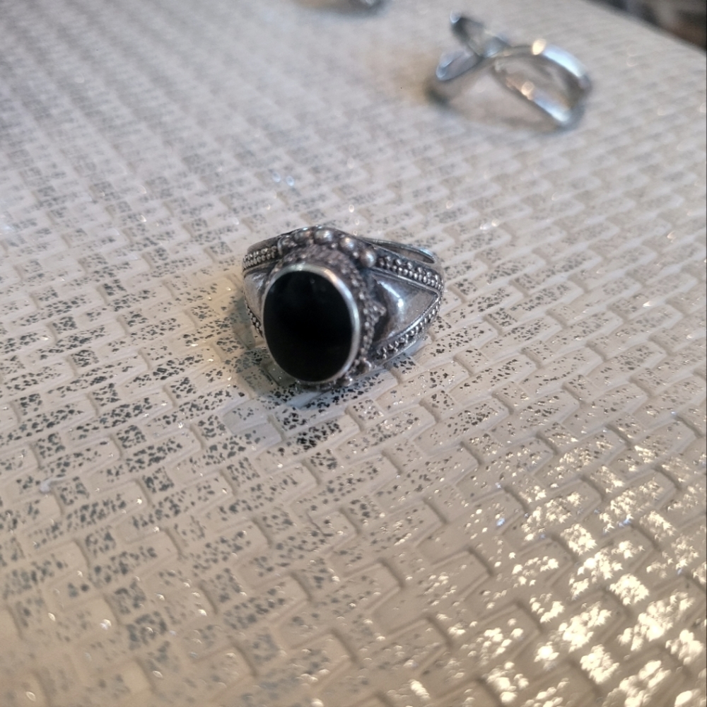 Sterling silver ring black onyx